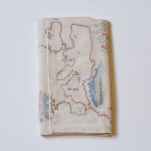 Wallet trifold hand drawn old world map canvas